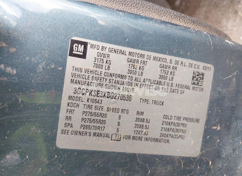 Photo 9 of 2011 Chevrolet Silverado 1500 LT (VIN 3GCPKSE3XBG270536)