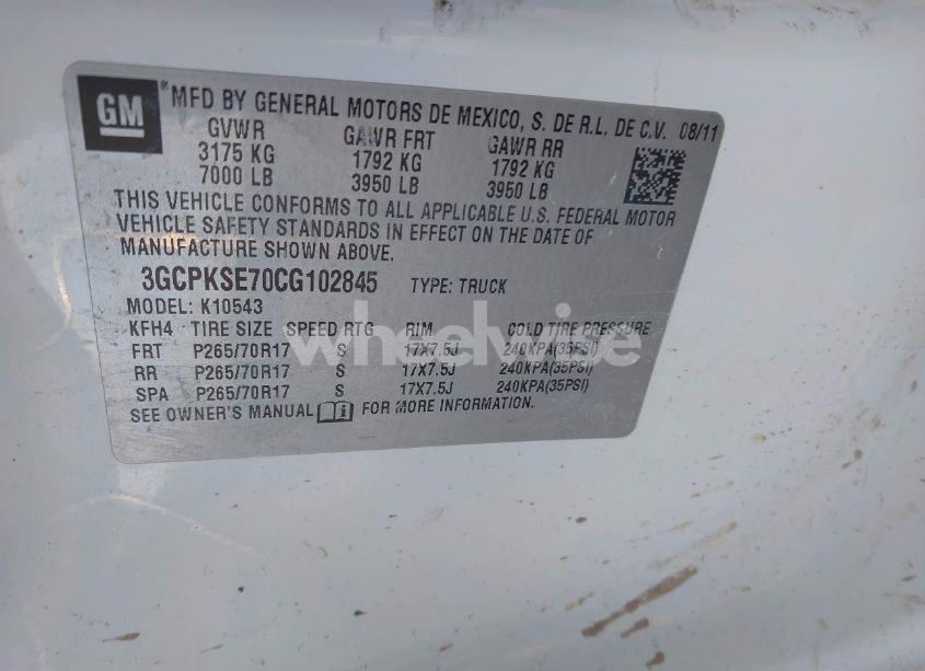 Photo 9 of 2012 Chevrolet Silverado 1500 LT (VIN 3GCPKSE70CG102845)