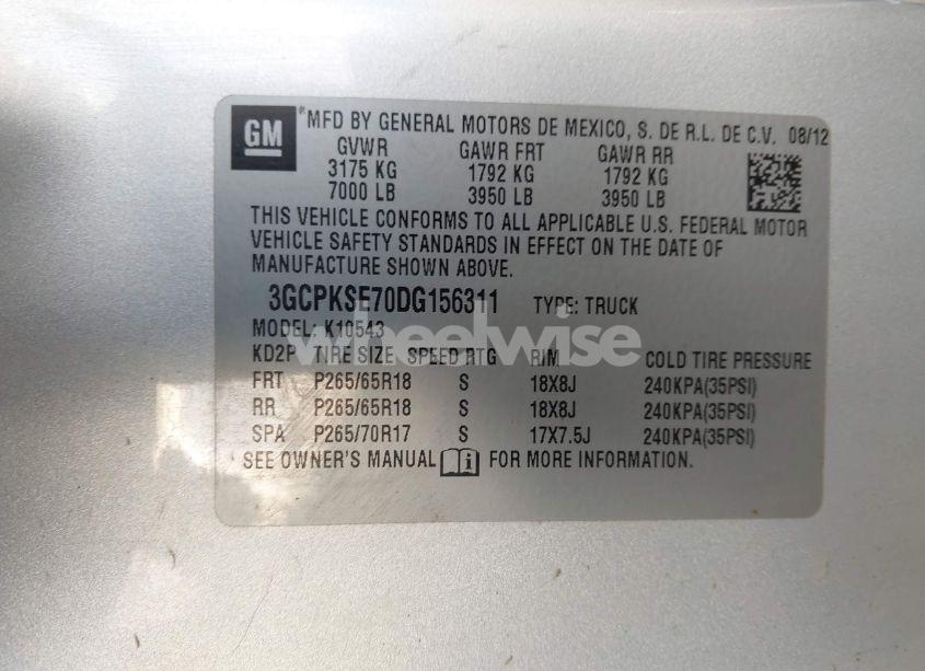 Photo 9 of 2013 Chevrolet Silverado 1500 LT (VIN 3GCPKSE70DG156311)