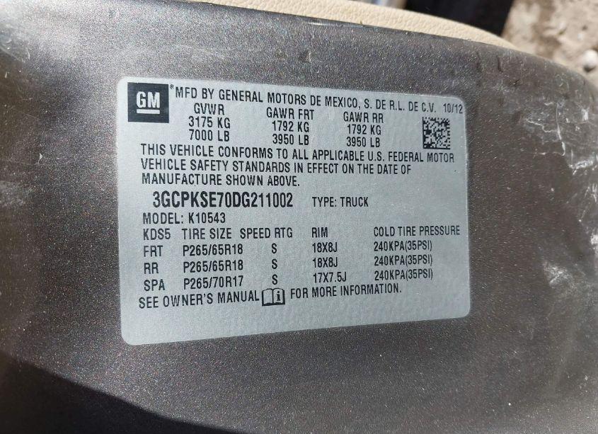 Photo 9 of 2013 Chevrolet Silverado 1500 LT (VIN 3GCPKSE70DG211002)