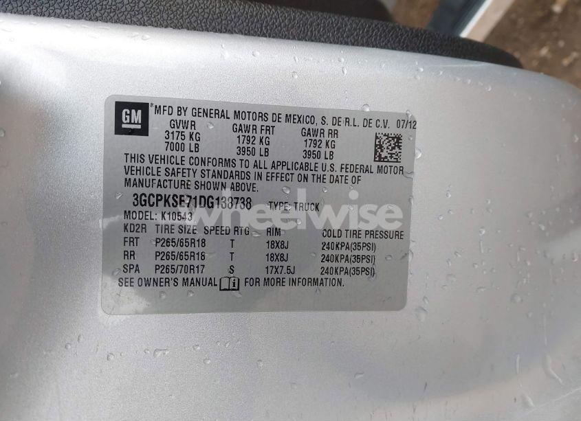Photo 9 of 2013 Chevrolet Silverado 1500 LT (VIN 3GCPKSE71DG138738)