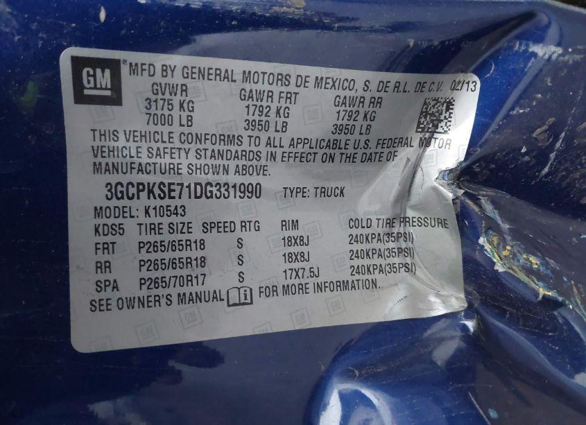 Photo 9 of 2013 Chevrolet Silverado 1500 LT (VIN 3GCPKSE71DG331990)