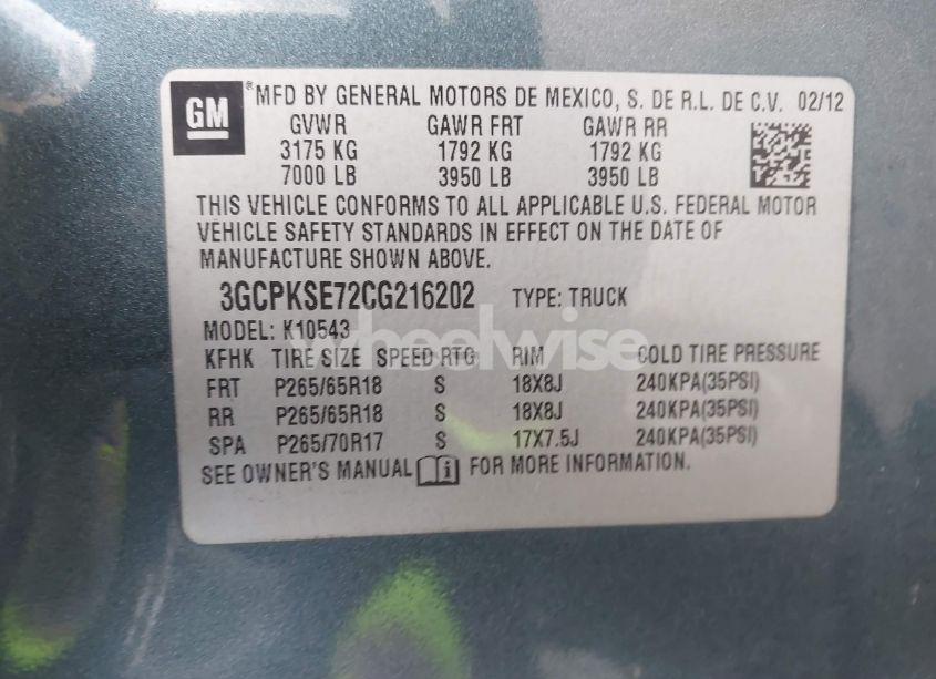 Photo 9 of 2012 Chevrolet Silverado 1500 LT (VIN 3GCPKSE72CG216202)