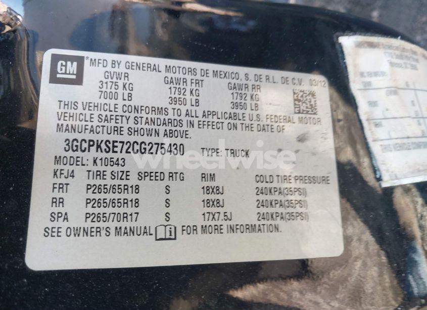 Photo 9 of 2012 Chevrolet Silverado 1500 LT (VIN 3GCPKSE72CG275430)