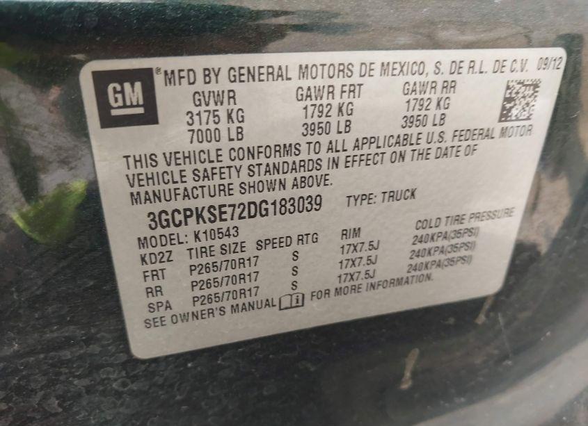 Photo 9 of 2013 Chevrolet Silverado 1500 LT (VIN 3GCPKSE72DG183039)