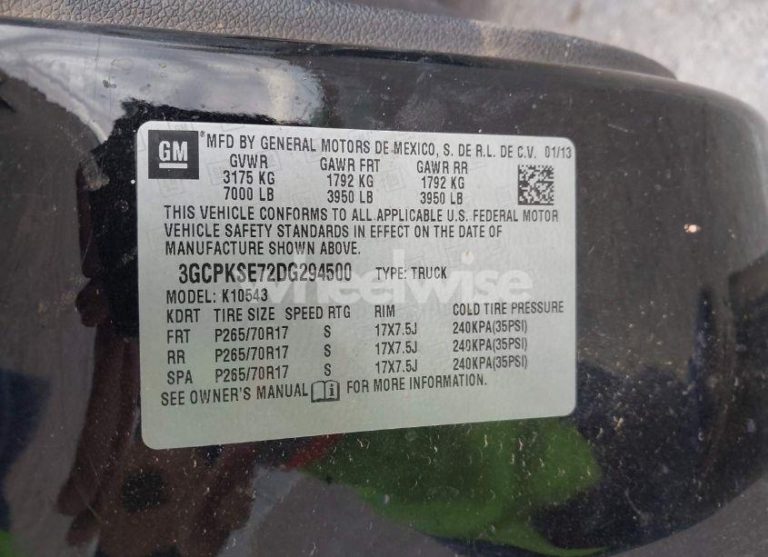Photo 9 of 2013 Chevrolet Silverado 1500 LT (VIN 3GCPKSE72DG294500)