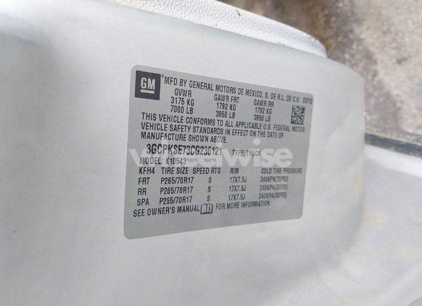 Photo 9 of 2012 Chevrolet Silverado 1500 LT (VIN 3GCPKSE73CG236121)