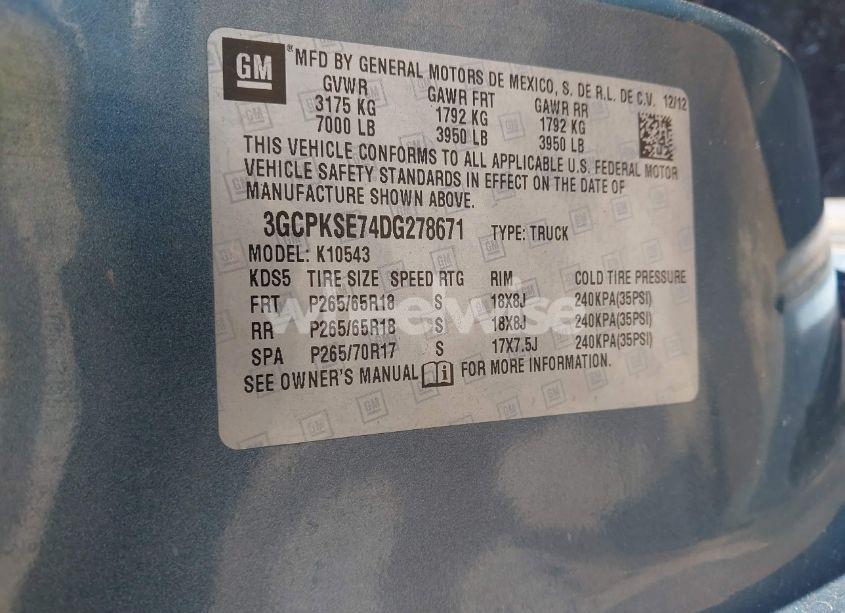 Photo 9 of 2013 Chevrolet Silverado 1500 LT (VIN 3GCPKSE74DG278671)