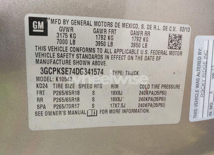 Photo 9 of 2013 Chevrolet Silverado 1500 LT (VIN 3GCPKSE74DG341574)