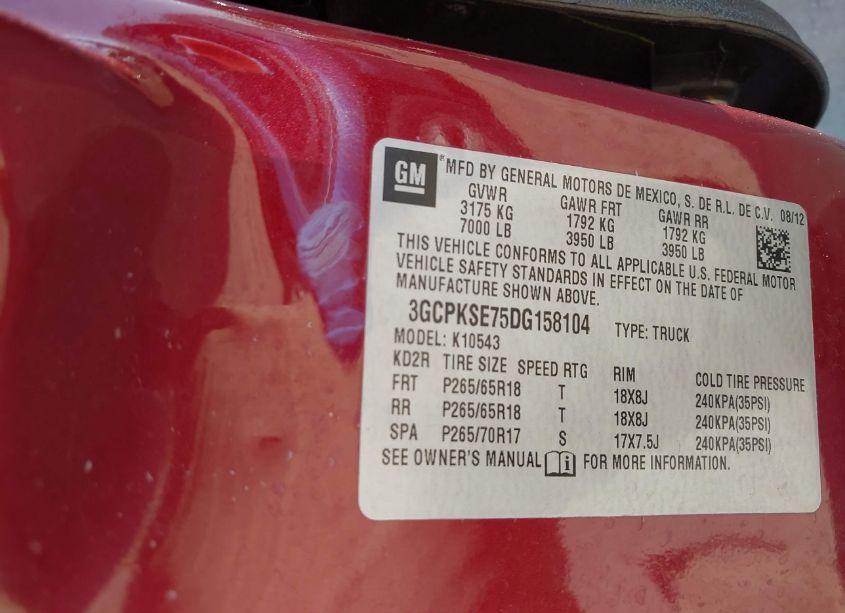 Photo 9 of 2013 Chevrolet Silverado 1500 LT (VIN 3GCPKSE75DG158104)