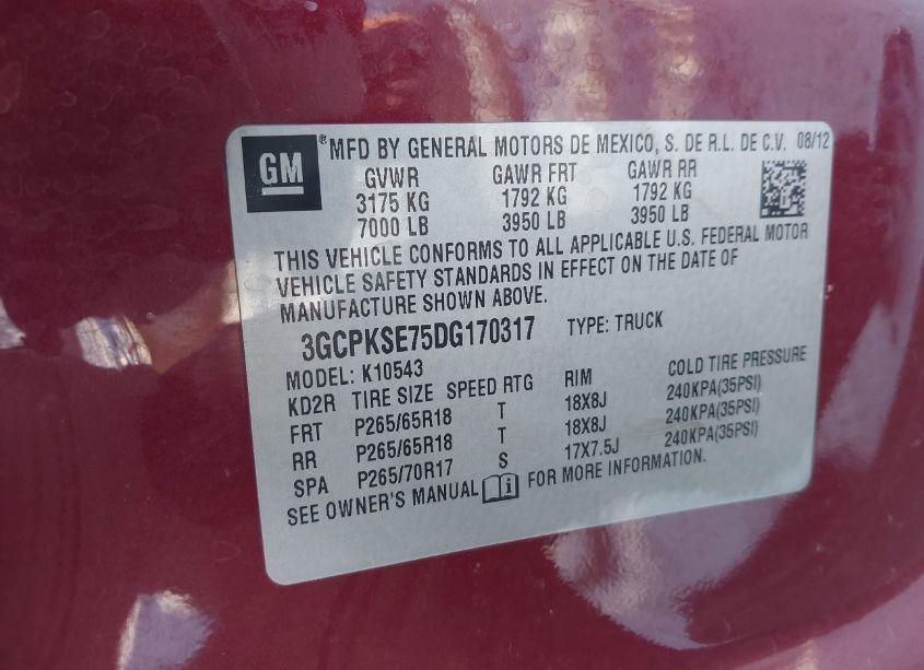 Photo 9 of 2013 Chevrolet Silverado 1500 LT (VIN 3GCPKSE75DG170317)