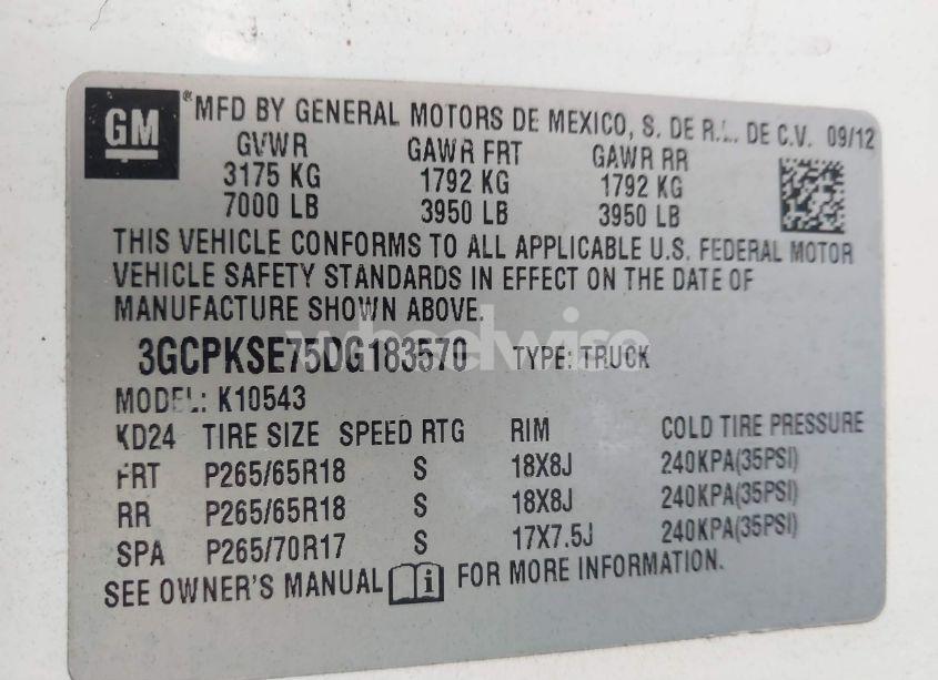 Photo 9 of 2013 Chevrolet Silverado 1500 LT (VIN 3GCPKSE75DG183570)