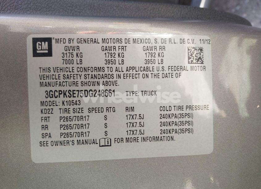 Photo 9 of 2013 Chevrolet Silverado 1500 LT (VIN 3GCPKSE75DG248661)