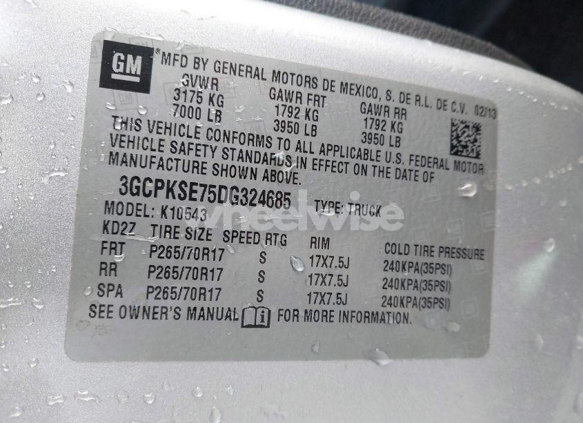 Photo 9 of 2013 Chevrolet Silverado 1500 LT (VIN 3GCPKSE75DG324685)