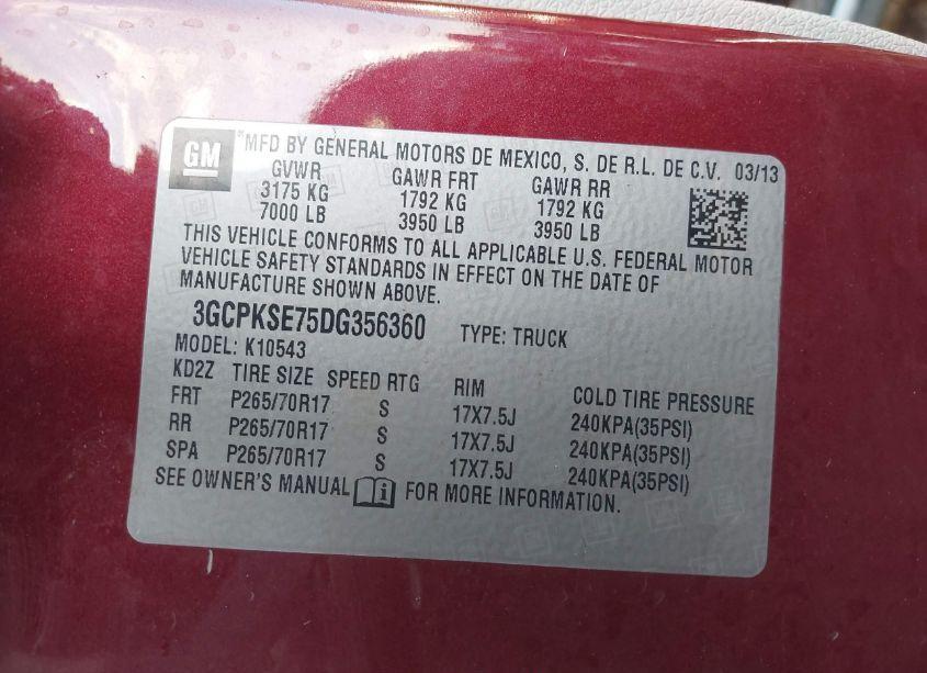 Photo 9 of 2013 Chevrolet Silverado 1500 LT (VIN 3GCPKSE75DG356360)