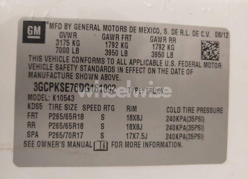 Photo 9 of 2013 Chevrolet Silverado 1500 LT (VIN 3GCPKSE76DG161092)
