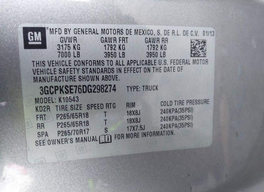 Photo 9 of 2013 Chevrolet Silverado 1500 LT (VIN 3GCPKSE76DG298274)
