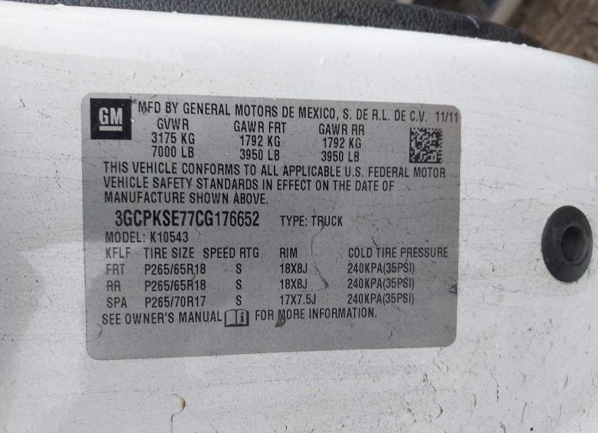 Photo 9 of 2012 Chevrolet Silverado 1500 LT (VIN 3GCPKSE77CG176652)