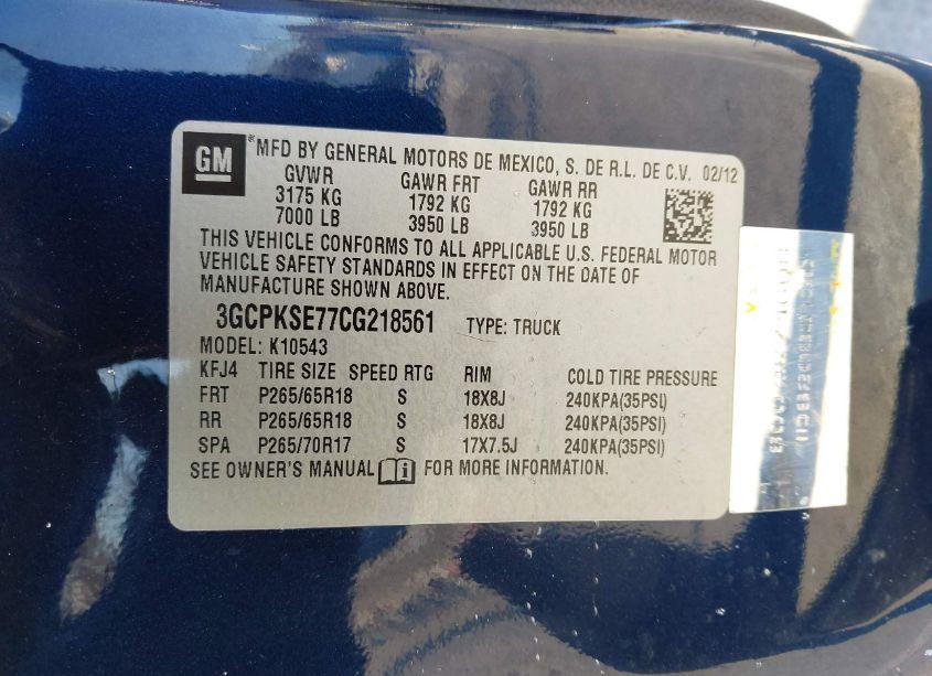 Photo 9 of 2012 Chevrolet Silverado 1500 LT (VIN 3GCPKSE77CG218561)