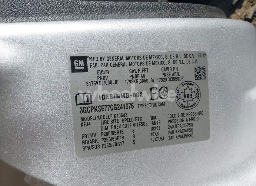 Photo 9 of 2012 Chevrolet Silverado 1500 LT (VIN 3GCPKSE77CG241676)