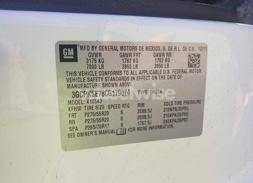 Photo 9 of 2012 Chevrolet Silverado 1500 LT (VIN 3GCPKSE78CG179074)