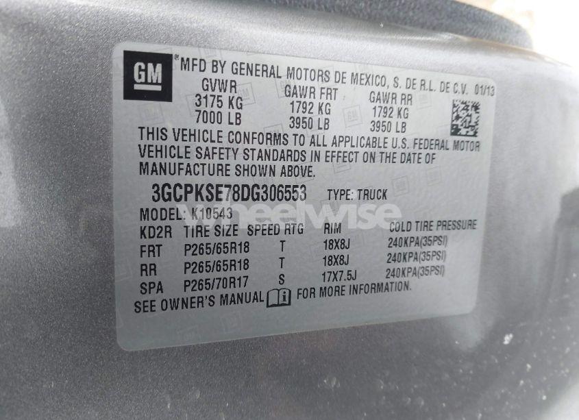 Photo 9 of 2013 Chevrolet Silverado 1500 LT (VIN 3GCPKSE78DG306553)