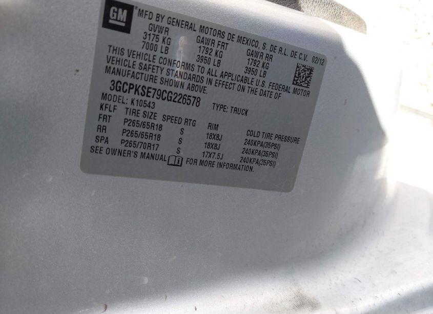 Photo 9 of 2012 Chevrolet Silverado 1500 LT (VIN 3GCPKSE79CG226578)