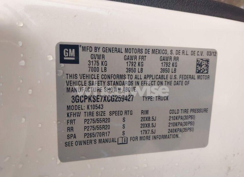 Photo 9 of 2012 Chevrolet Silverado 1500 LT (VIN 3GCPKSE7XCG259427)