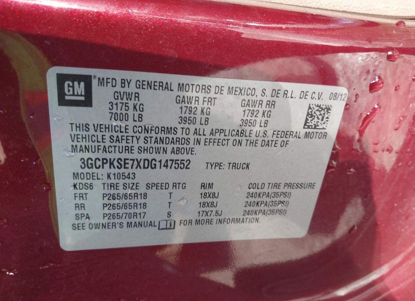 Photo 9 of 2013 Chevrolet Silverado 1500 LT (VIN 3GCPKSE7XDG147552)