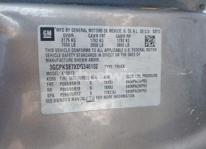 Photo 9 of 2013 Chevrolet Silverado 1500 LT (VIN 3GCPKSE7XDG346102)