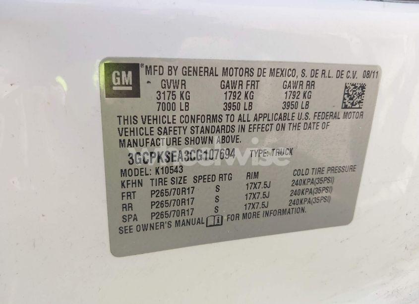 Photo 9 of 2012 Chevrolet Silverado 1500 LT (VIN 3GCPKSEA3CG107694)