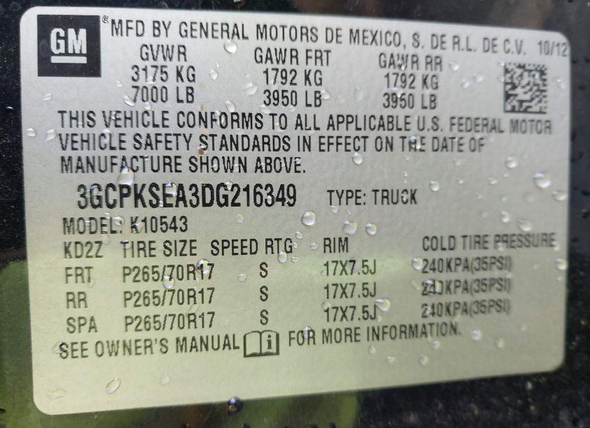 Photo 9 of 2013 Chevrolet Silverado 1500 LT (VIN 3GCPKSEA3DG216349)