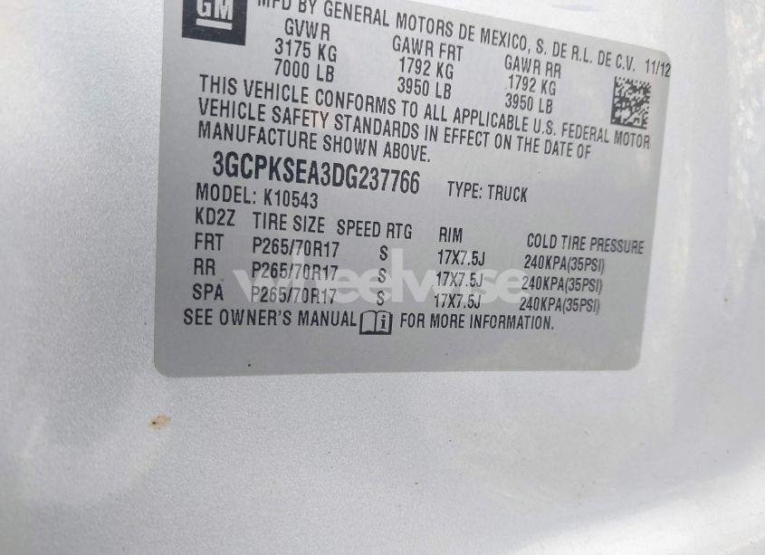 Photo 9 of 2013 Chevrolet Silverado 1500 LT (VIN 3GCPKSEA3DG237766)