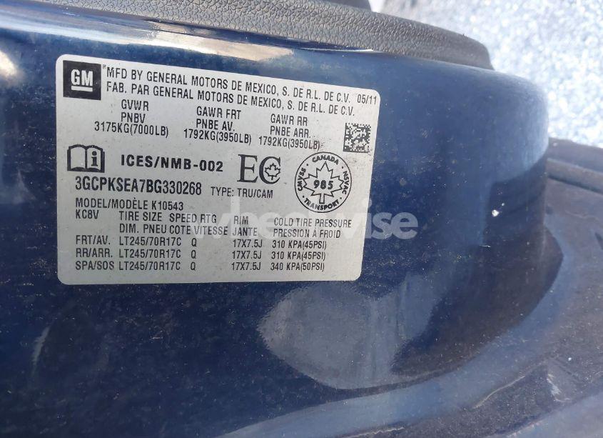 Photo 9 of 2011 Chevrolet Silverado 1500 LT (VIN 3GCPKSEA7BG330268)