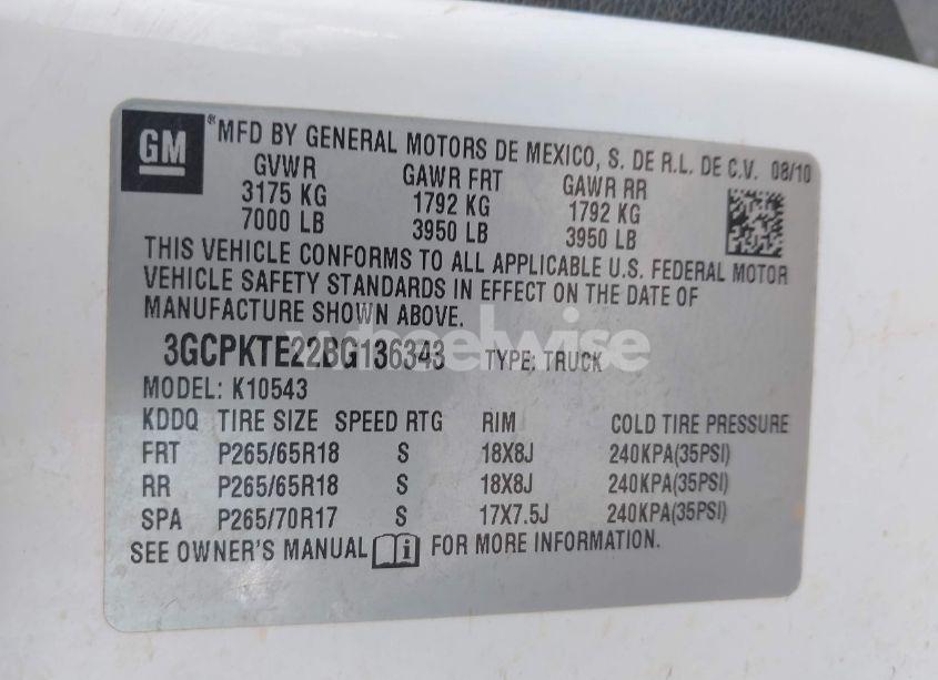 Photo 9 of 2011 Chevrolet Silverado 1500 LTZ (VIN 3GCPKTE22BG136343)