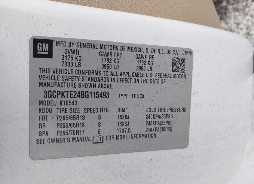 Photo 9 of 2011 Chevrolet Silverado 1500 LTZ (VIN 3GCPKTE24BG115493)