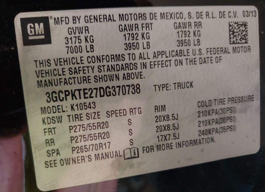 Photo 9 of 2013 Chevrolet Silverado 1500 LTZ (VIN 3GCPKTE27DG370738)
