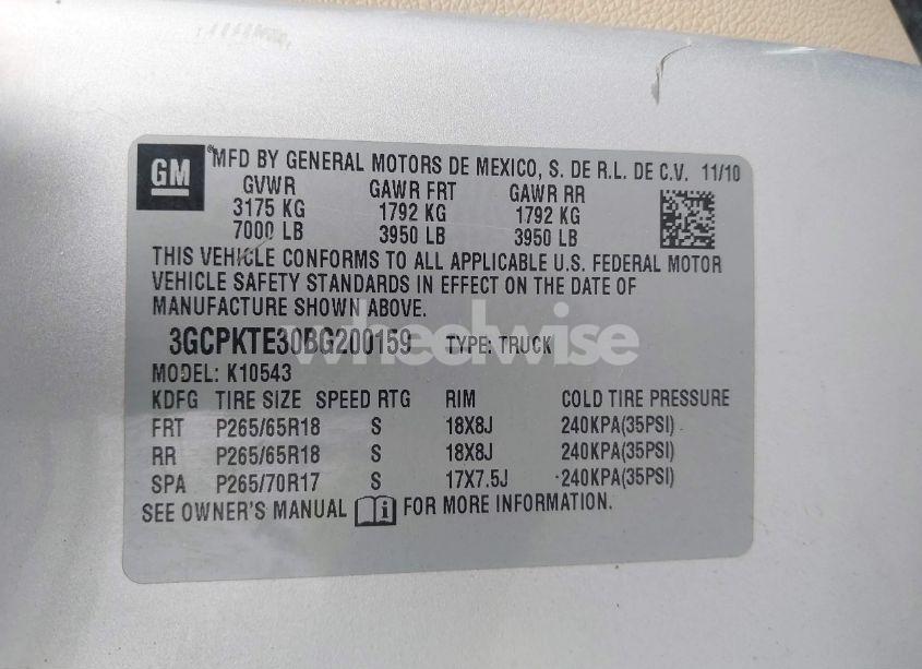 Photo 9 of 2011 Chevrolet Silverado 1500 LTZ (VIN 3GCPKTE30BG200159)