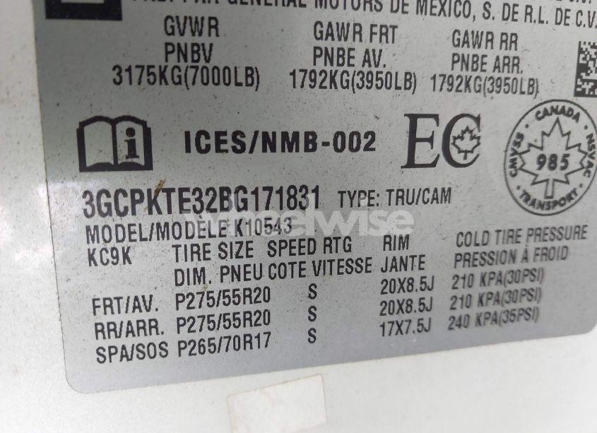 Photo 9 of 2011 Chevrolet Silverado 1500 LTZ (VIN 3GCPKTE32BG171831)