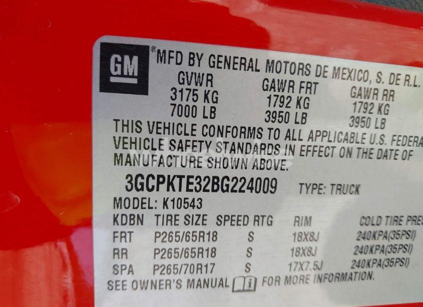 Photo 9 of 2011 Chevrolet Silverado 1500 LTZ (VIN 3GCPKTE32BG224009)