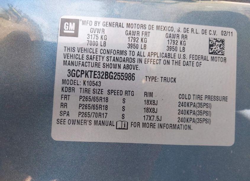 Photo 9 of 2011 Chevrolet Silverado 1500 LTZ (VIN 3GCPKTE32BG255986)