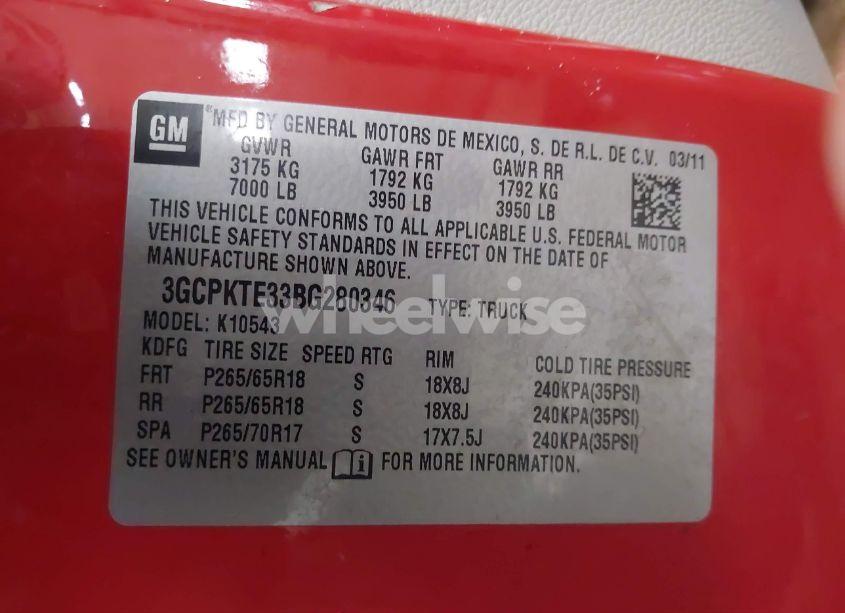 Photo 9 of 2011 Chevrolet Silverado 1500 LTZ (VIN 3GCPKTE33BG280346)