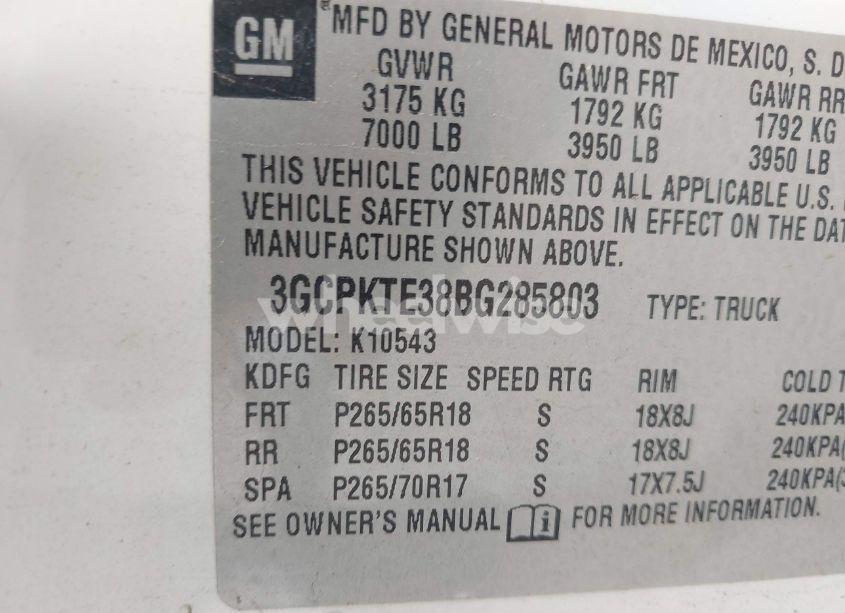 Photo 9 of 2011 Chevrolet Silverado 1500 LTZ (VIN 3GCPKTE38BG285803)