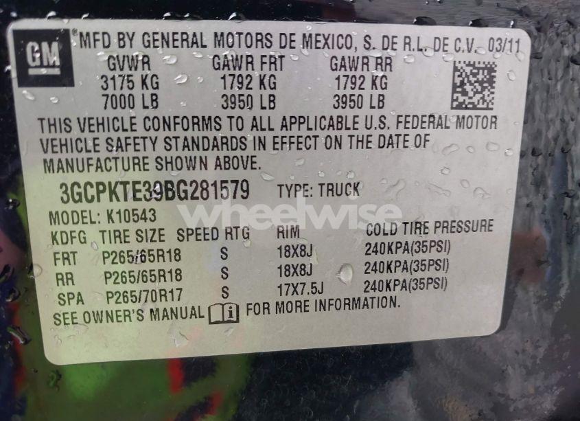 Photo 9 of 2011 Chevrolet Silverado 1500 LTZ (VIN 3GCPKTE39BG281579)