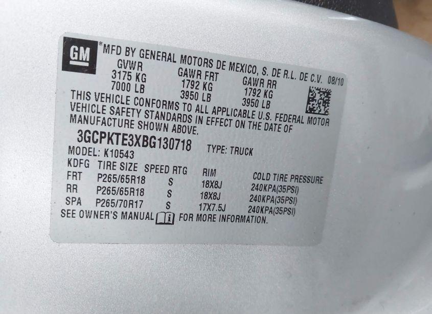 Photo 9 of 2011 Chevrolet Silverado 1500 LTZ (VIN 3GCPKTE3XBG130718)