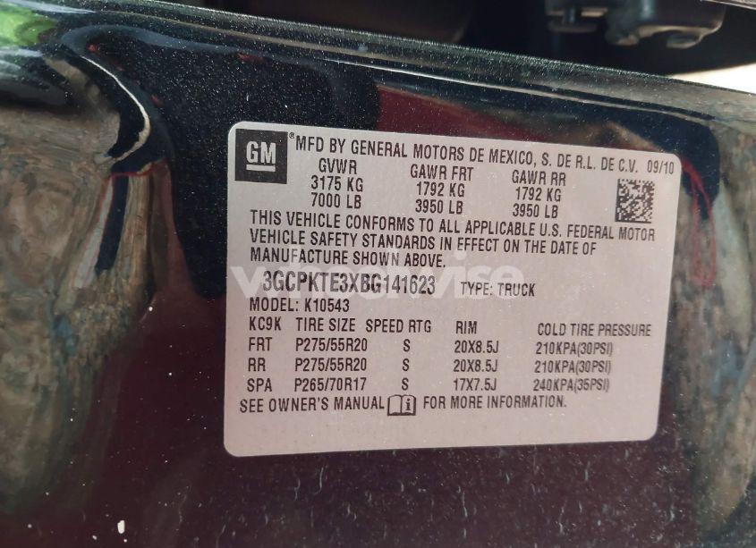 Photo 9 of 2011 Chevrolet Silverado 1500 LTZ (VIN 3GCPKTE3XBG141623)