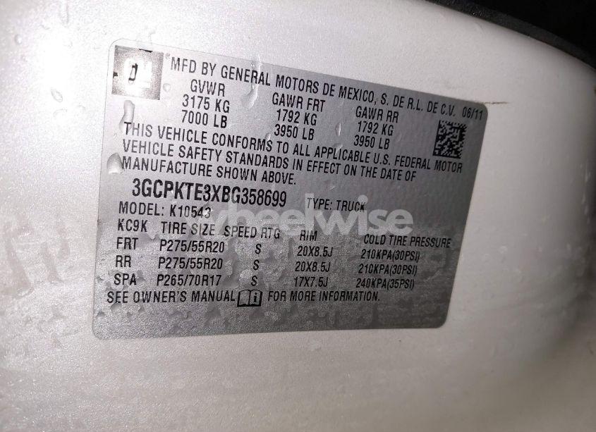 Photo 9 of 2011 Chevrolet Silverado 1500 LTZ (VIN 3GCPKTE3XBG358699)