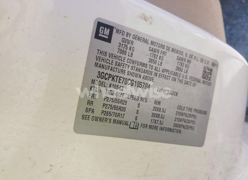 Photo 9 of 2012 Chevrolet Silverado 1500 LTZ (VIN 3GCPKTE70CG105704)