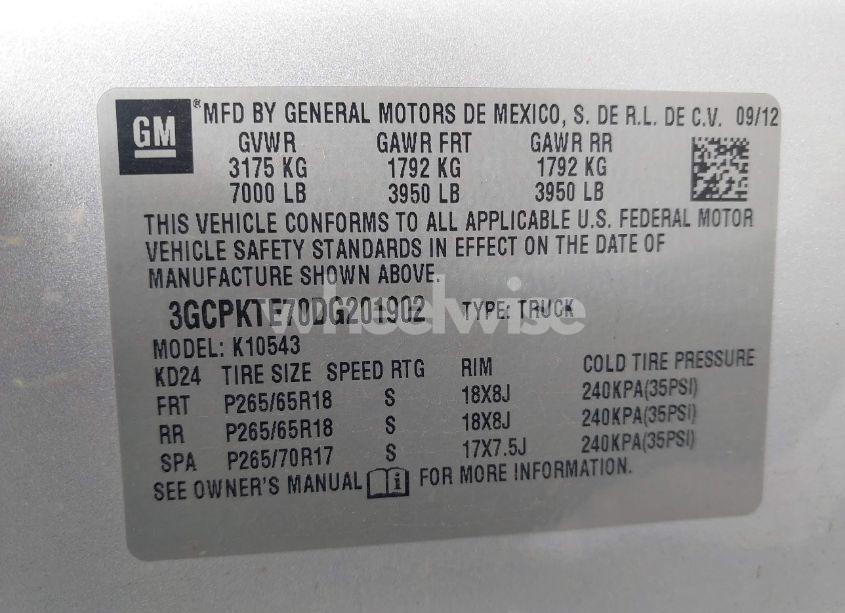 Photo 9 of 2013 Chevrolet Silverado 1500 LTZ (VIN 3GCPKTE70DG201902)