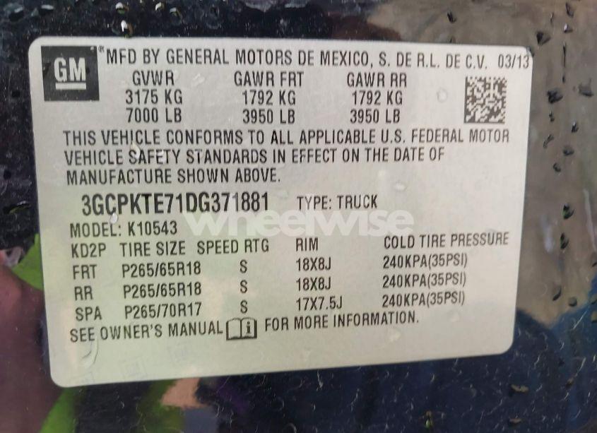 Photo 9 of 2013 Chevrolet Silverado 1500 LTZ (VIN 3GCPKTE71DG371881)
